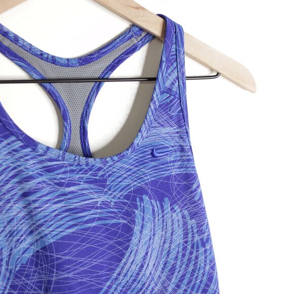 Nike Dri-fit Blue Paint Line Design Racerback Tank Medium - Picture 2 of 6